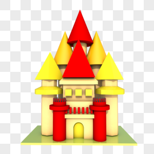 C4D城堡建筑立面图片
