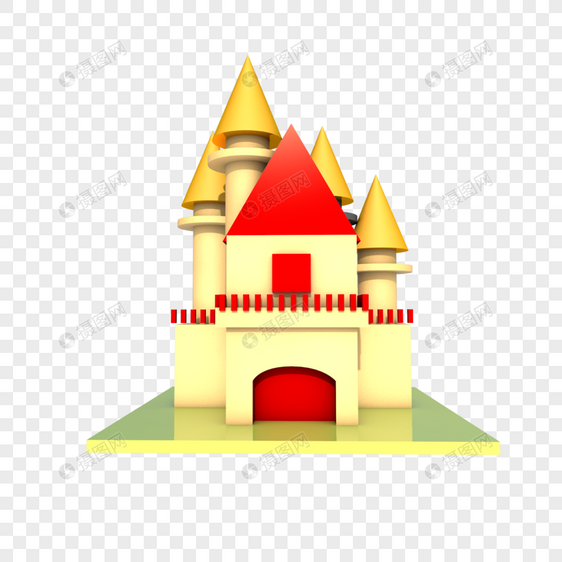 C4D城堡卡通城堡图片
