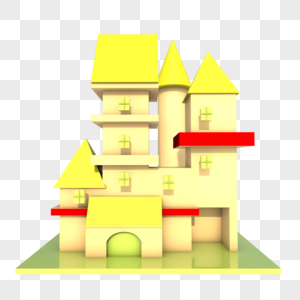 C4D城堡建筑物简洁图片
