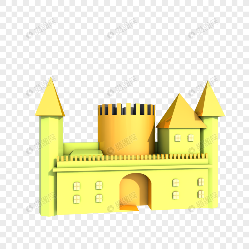 C4D城堡建筑插画图片