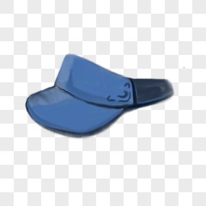 蓝色休闲遮阳帽子插图图片