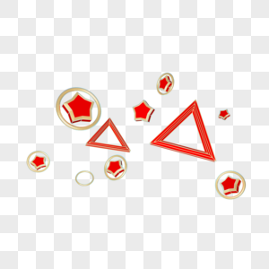 立体中国红几何图案图片