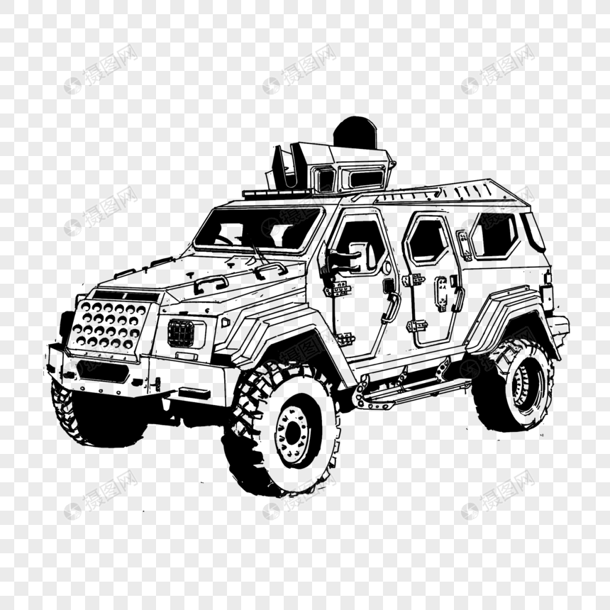 帅气漫画风越野车