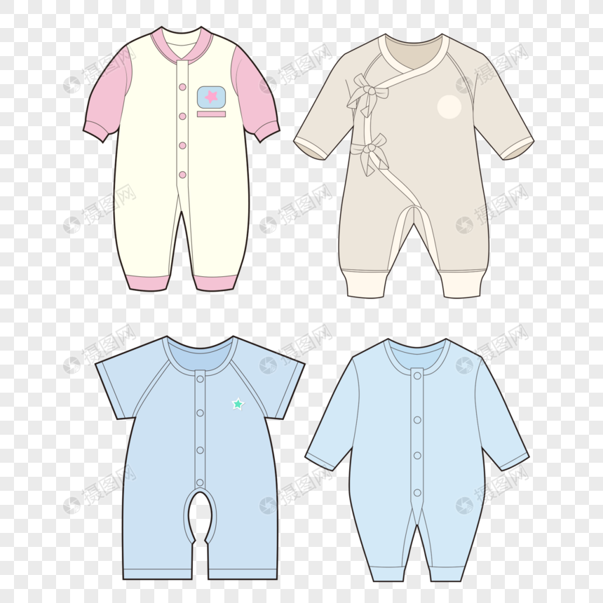 手绘/卡通元素 婴儿服装设计.