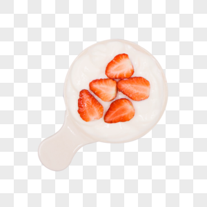 低脂健身燃脂瘦身草莓酸奶水果沙拉高清图片