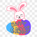 搞怪可爱复活节小兔与彩色彩蛋图片