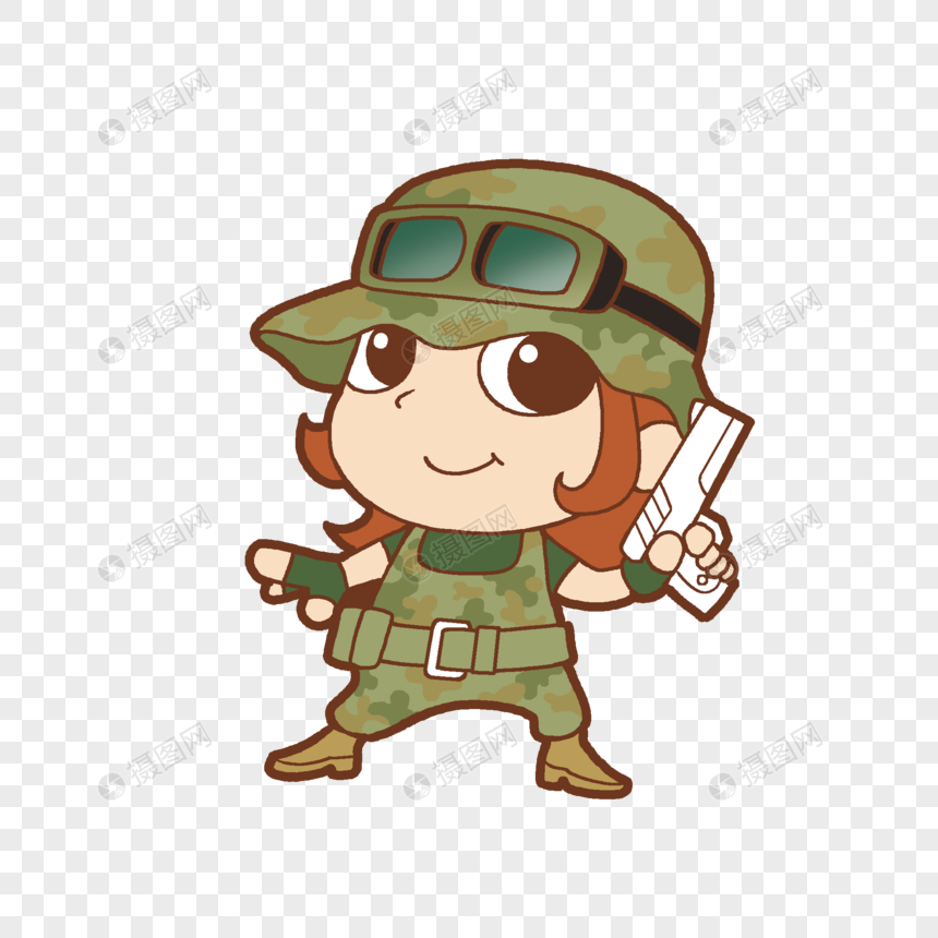 卡通女兵形象