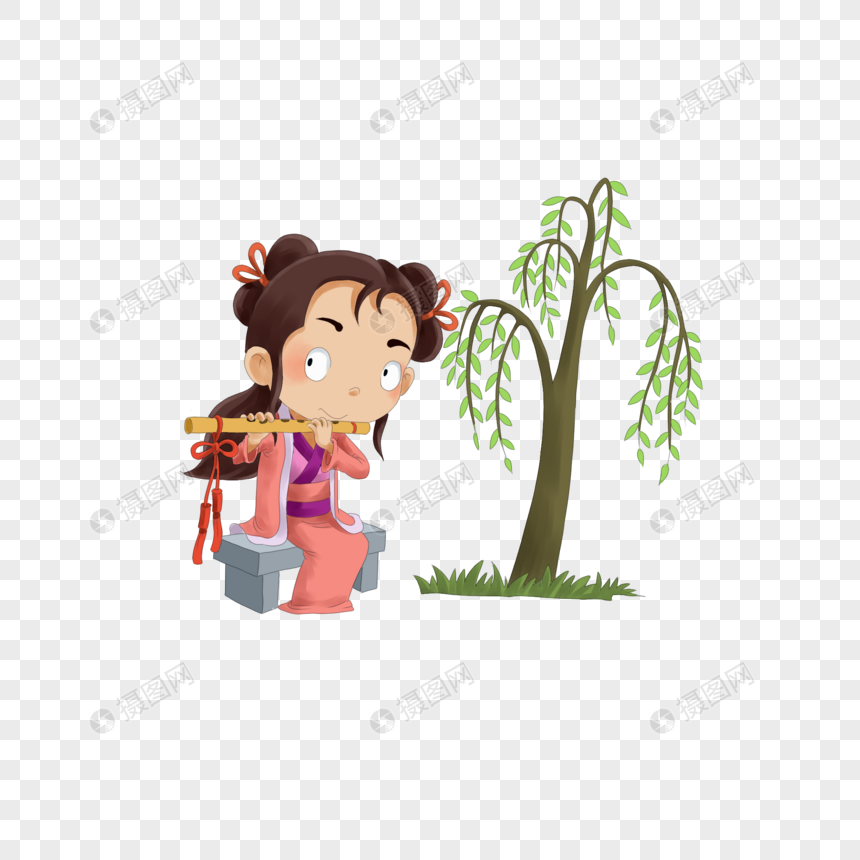 古风卡通插柳