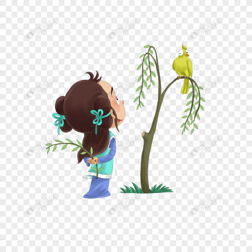 古风卡通插柳