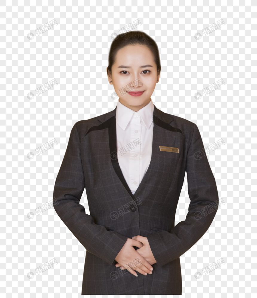 女服务员微笑服务