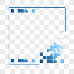 蓝色方块科技边框图片