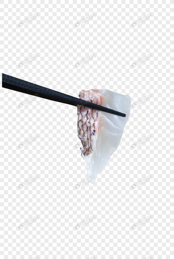 筷子夹鱼片图片
