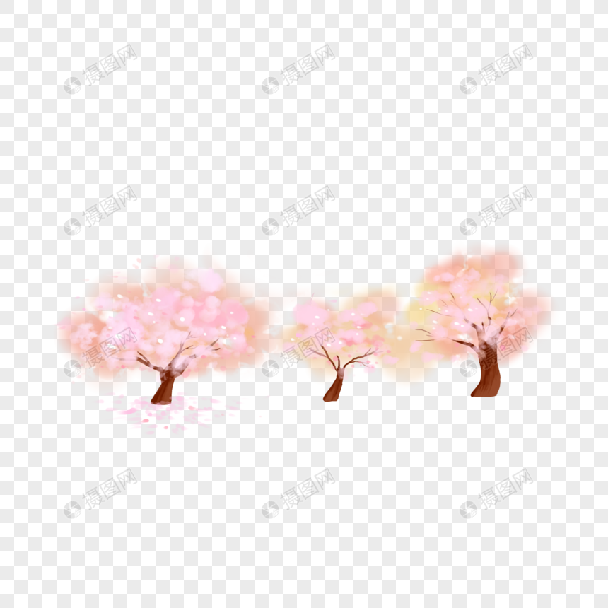 柔色系浪漫樱花树林图片