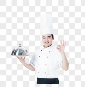 厨师展示菜品图片