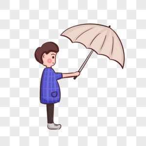 撑伞的男孩图片