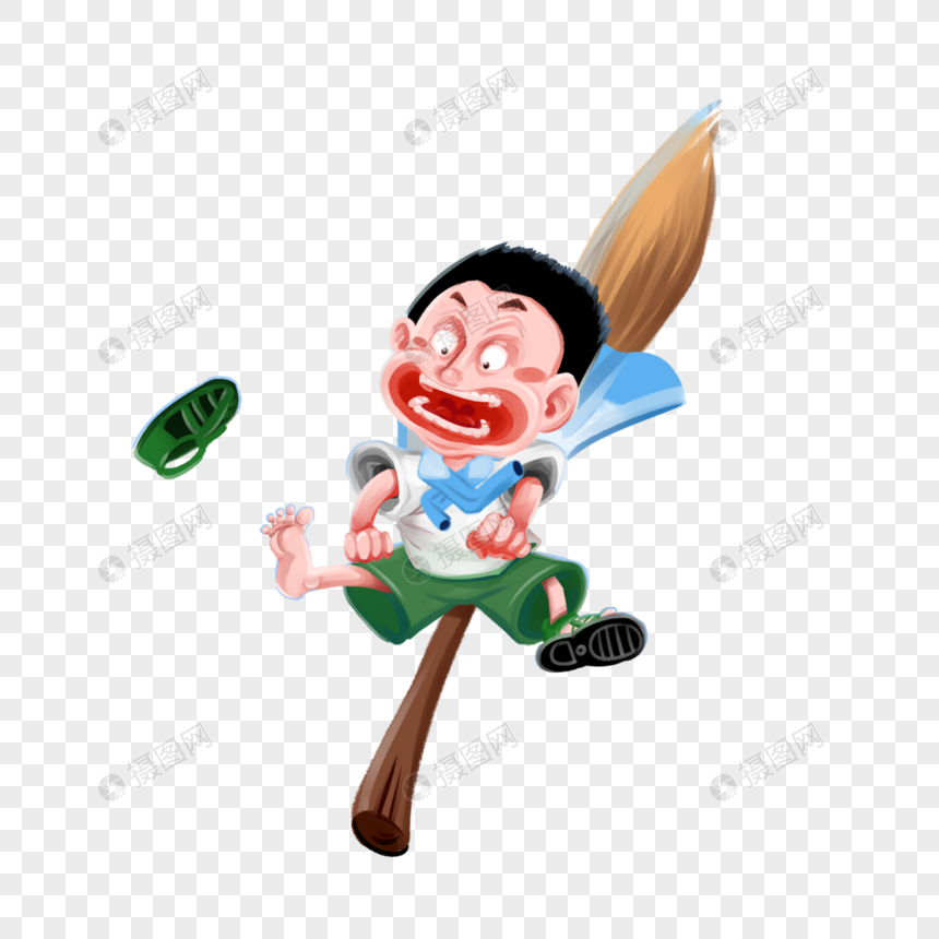 骑着魔法扫把的男孩