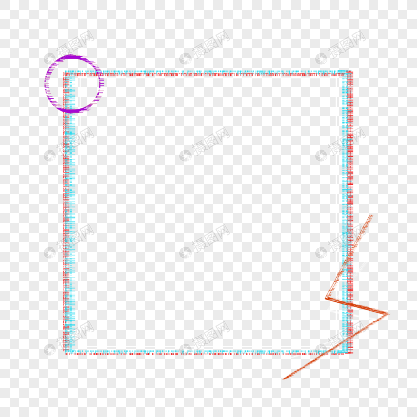 大气简约抖音故障风边框图片