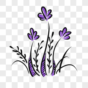 紫色简约花丛图片