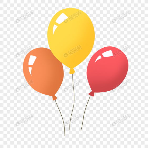 气球可爱插画元素图片