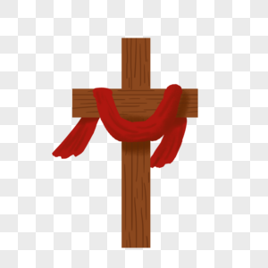 复活节十字架手绘插画元素图片