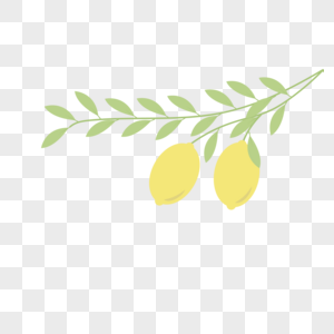 柠檬与叶子免抠素材图片