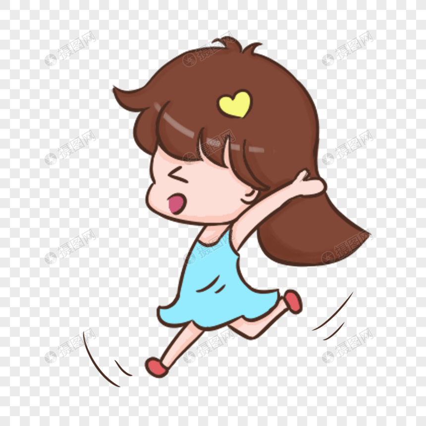 手绘/卡通元素 奔跑小孩.