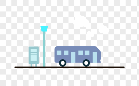 文明旅游公交车插画元素素材