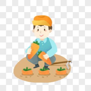 劳动节收萝卜的农民图片