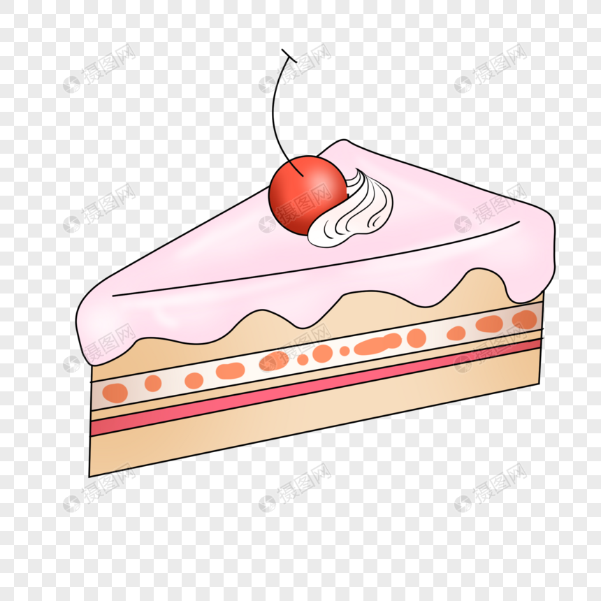 卡通手绘儿童节草莓蛋糕图片