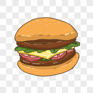 汉堡美食西餐快餐卡通图片