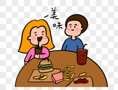 情侣表情包女孩的吃货日常高清图片