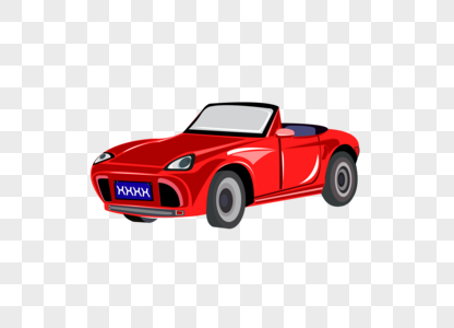 红色跑车汽车矢量图元素素材高清图片