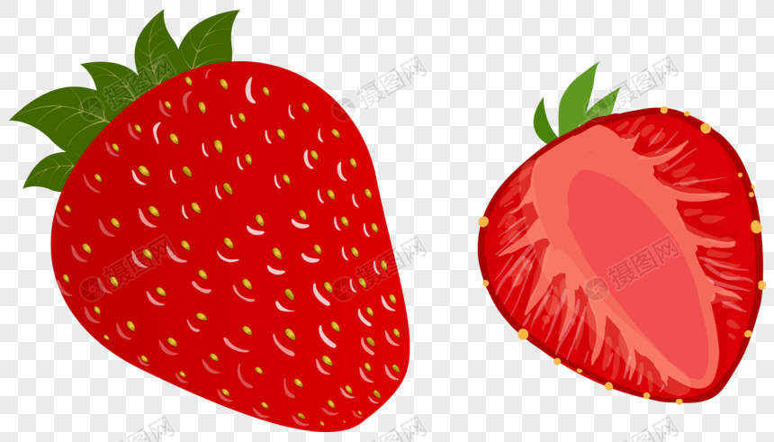 半个草莓图片
