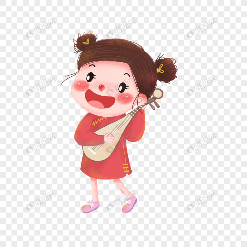 弹琵琶的女孩