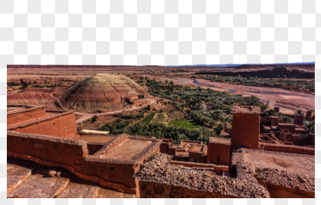 摩洛哥瓦尔扎扎特阿伊特本哈杜筑垒村高清图片