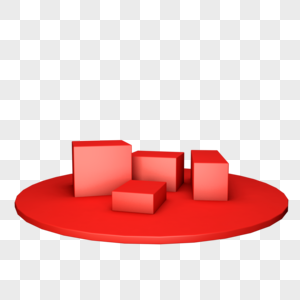 红色圆盘高低台子高清图片