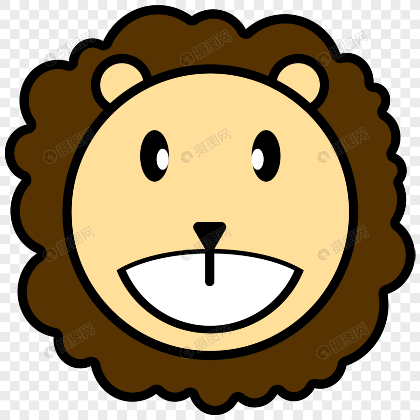 棕色狮子插画图片