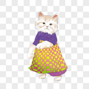 扎围裙的猫图片