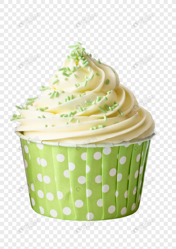绿色纸杯蛋糕图片