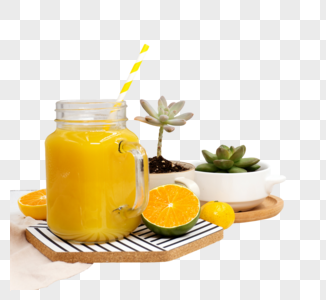 新鲜橘子和果汁高清图片