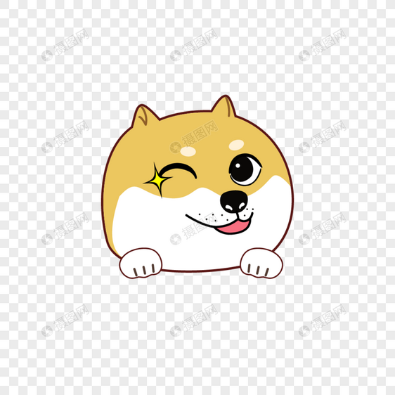 矢量可爱俏皮网红柴犬头像