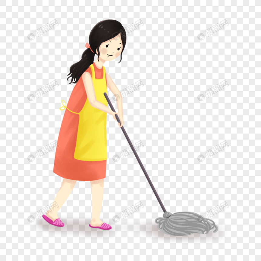 拖地的女人