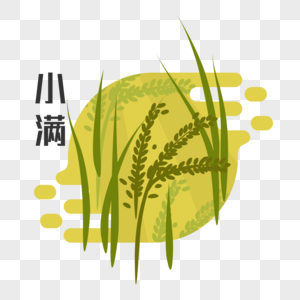 小满节气插画元素图片