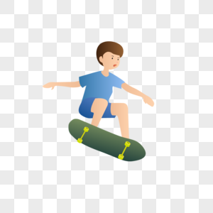 矢量玩滑板的阳光青年图片