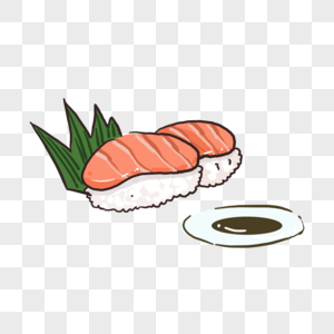 寿司三文鱼日本美食料理可爱图片