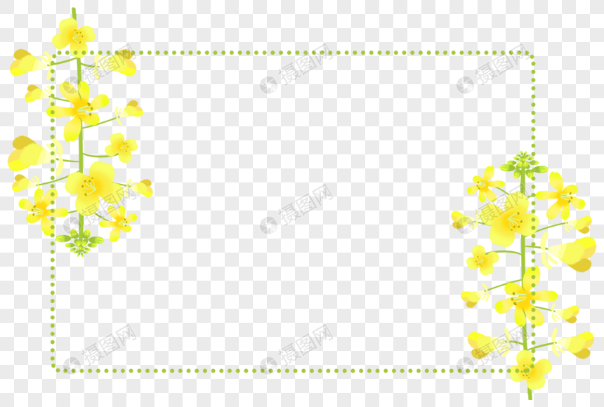黄色花框花卉装饰图片