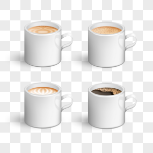 咖啡杯矢量正面图片