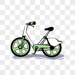 绿色出行自行车图片