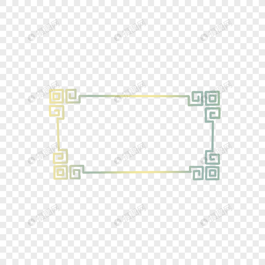黄蓝渐变中国边框图片