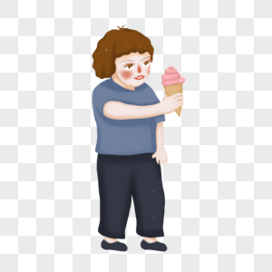 吃冰淇淋人物图片